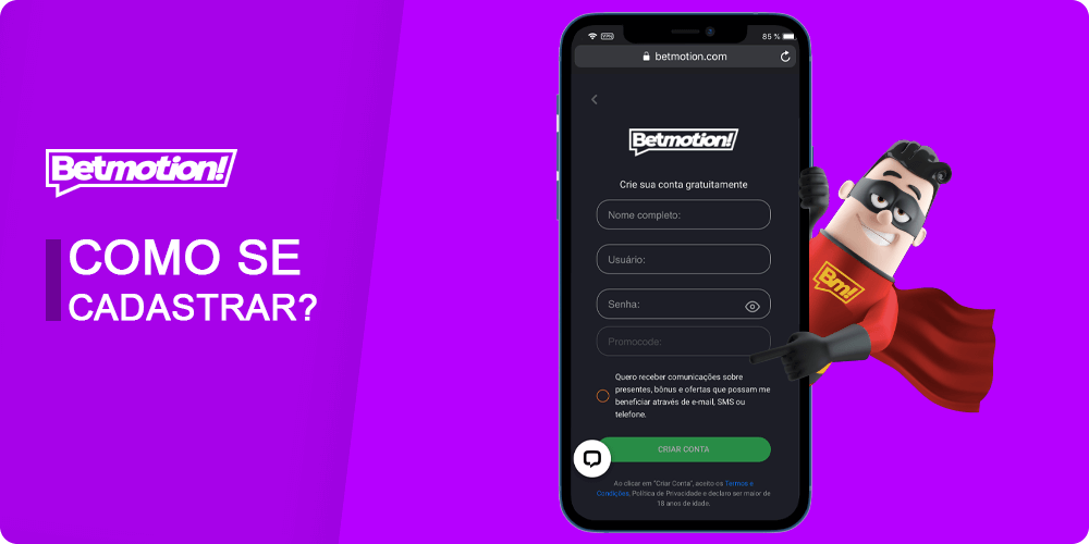 Manual Como se Cadastrar no Betmotion