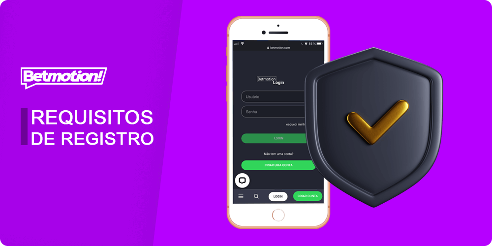 Requisitos de Registro de Betmotion para Jogadores