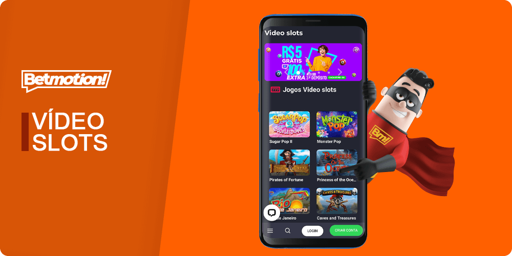 Lista com slots de vídeo Betmotion