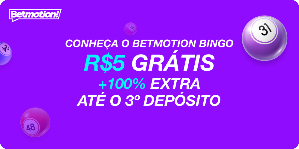 Ganhe dinheiro extra no Betmotion para jogar Bingo ao fazer um depósito