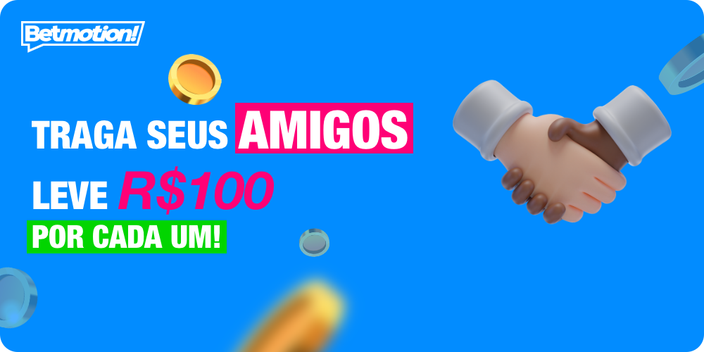 O Betmotion recompensa seus usuários que trazem novos jogadores