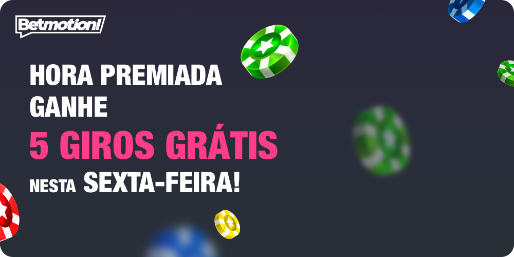 Todas as sextas-feiras, os usuários do Betmotion têm a oportunidade de ganhar 5 rodadas grátis simplesmente jogando nos caça-níqueis selecionados